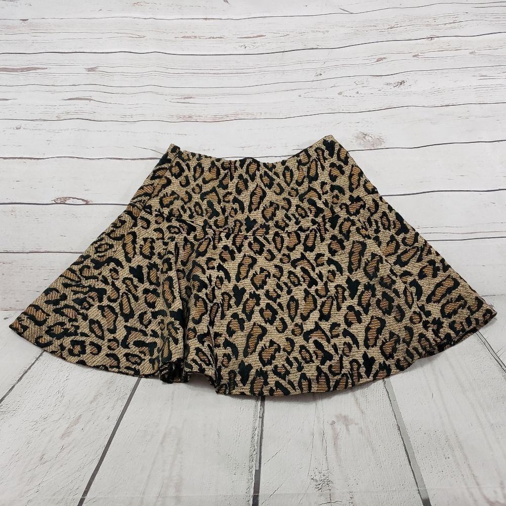 Free People Skirt Size 2 Chenille Cheetah Print Animal Print Skirt